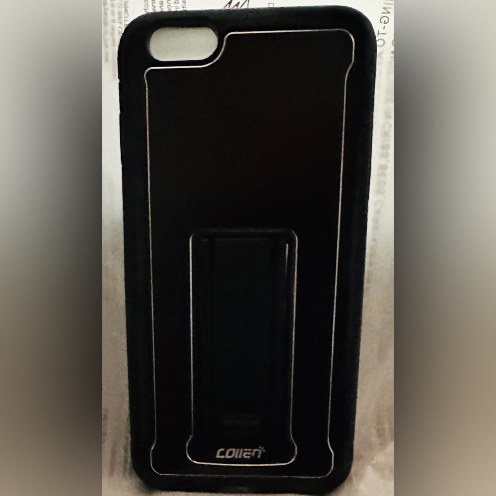 Colleen iPhone 8 Plus Case With Kick Stand New Black With Silver Tone Accent
